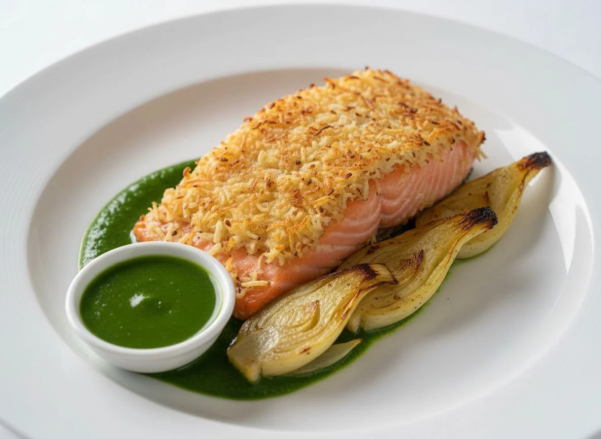Pescado al vapor con hierbas de azotea